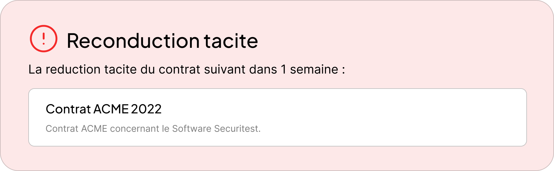 Notification de reconduction tacite d'un contrat